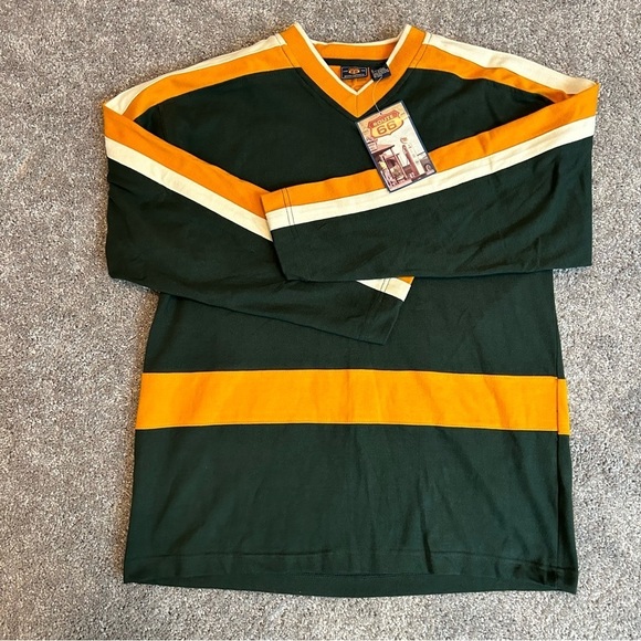 Vintage Route 66 Sweatshirt Men's V‎ Neck Pullover - Picture 1 of 4